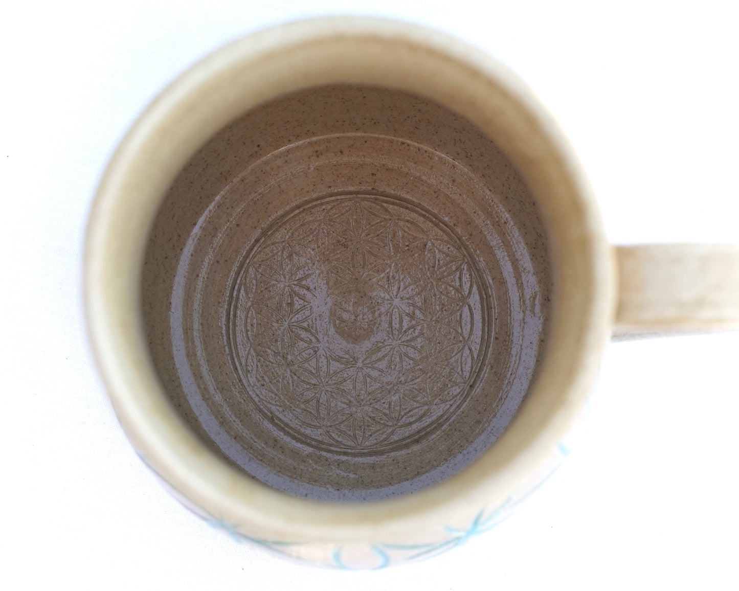 Tasse Fleur de vie Jade Sgraffito