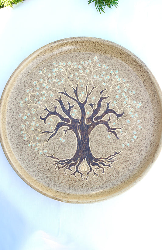 Tree of Life plate 24 carat gold