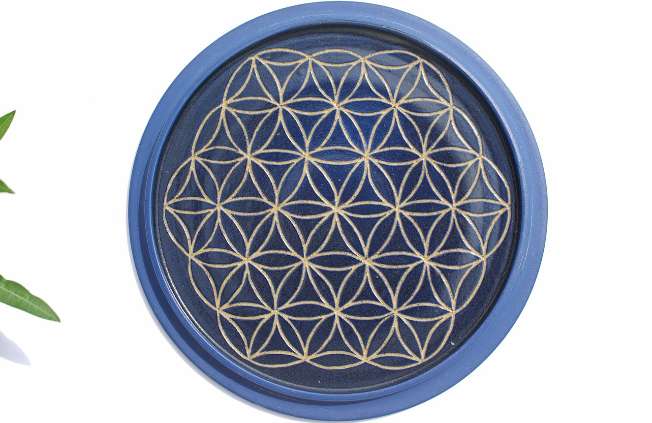 Blue tealight dome with Metatron's cube on top