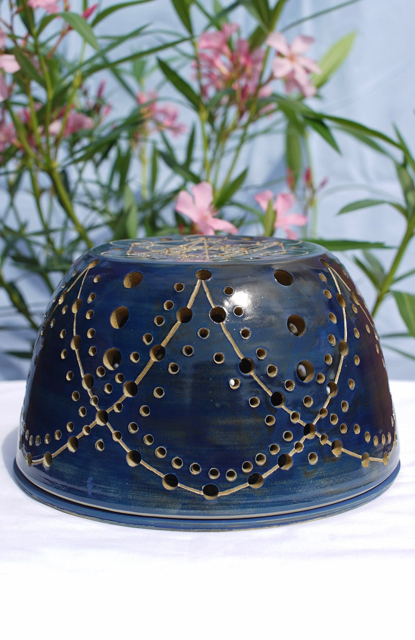 Blue tealight dome with Metatron's cube on top