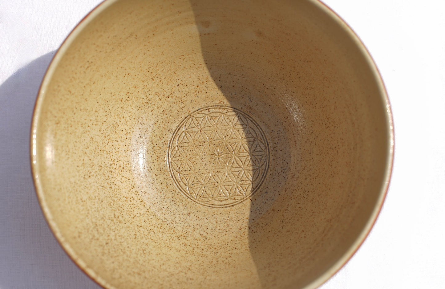 XL cinnamon cereal bowl with flower of life