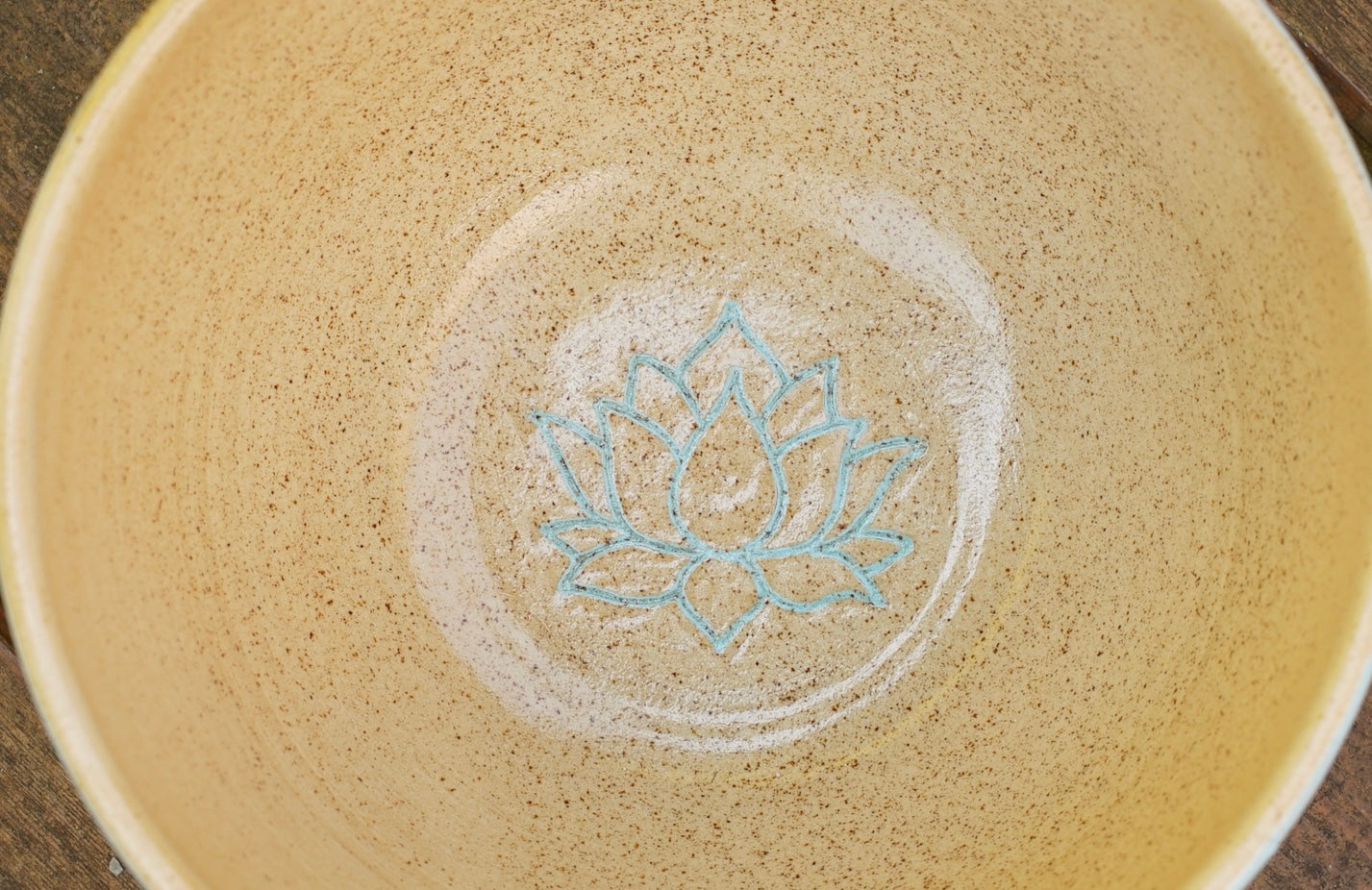 Cereal bowl - light blue with flower of life and lotus