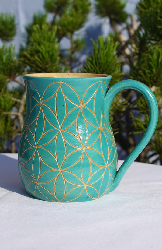 Mug jade flower of life