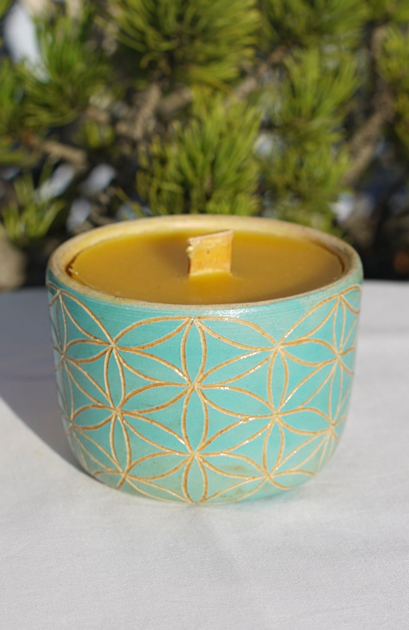 Candle jade flower of life