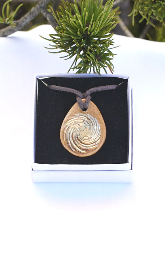 Amulett Spirale und Samen des Lebens- 24 Karat Gold