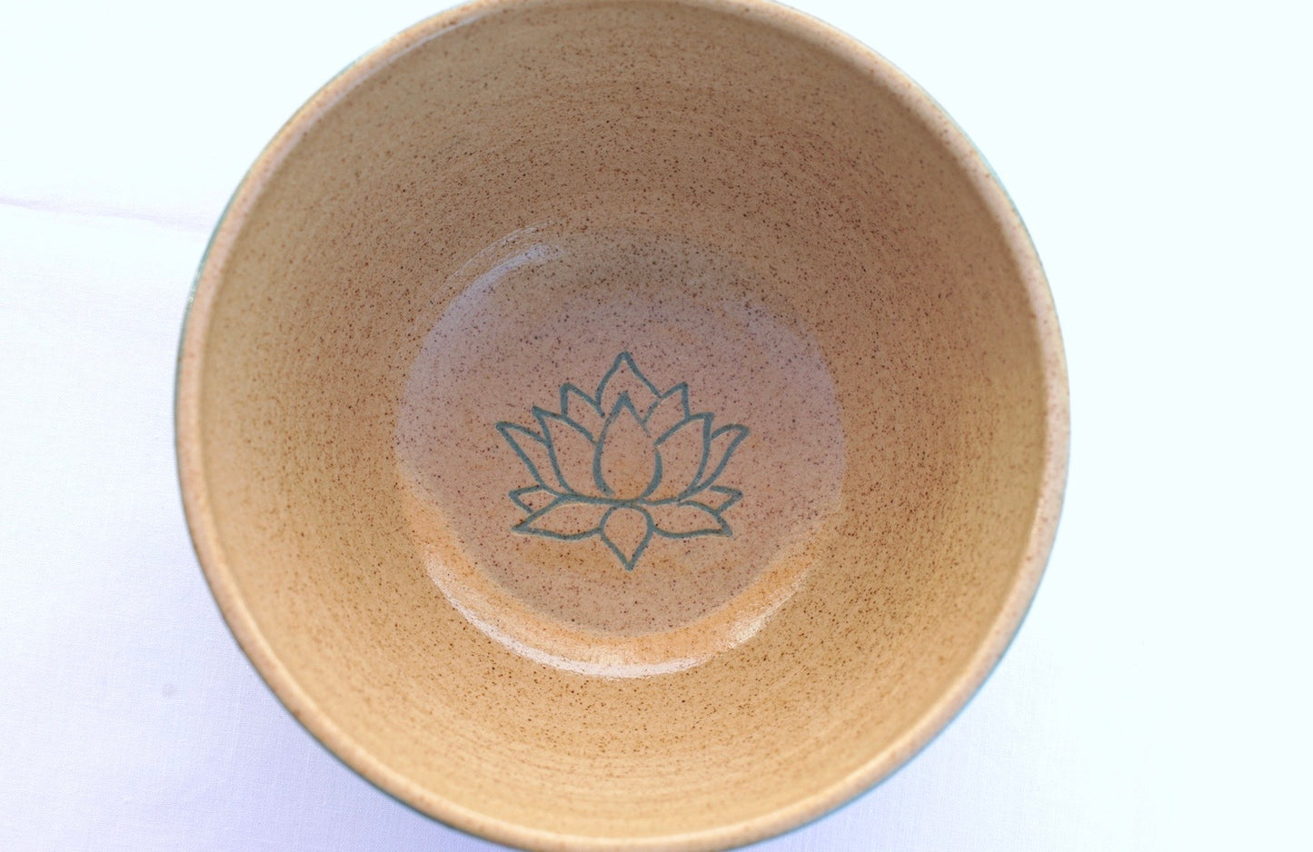 Cereal bowl - jade with flower of life and lotus