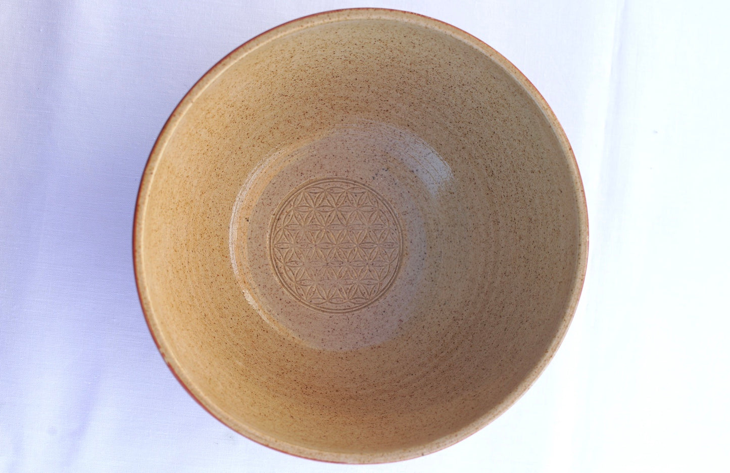 XL cinnamon cereal bowl with flower of life