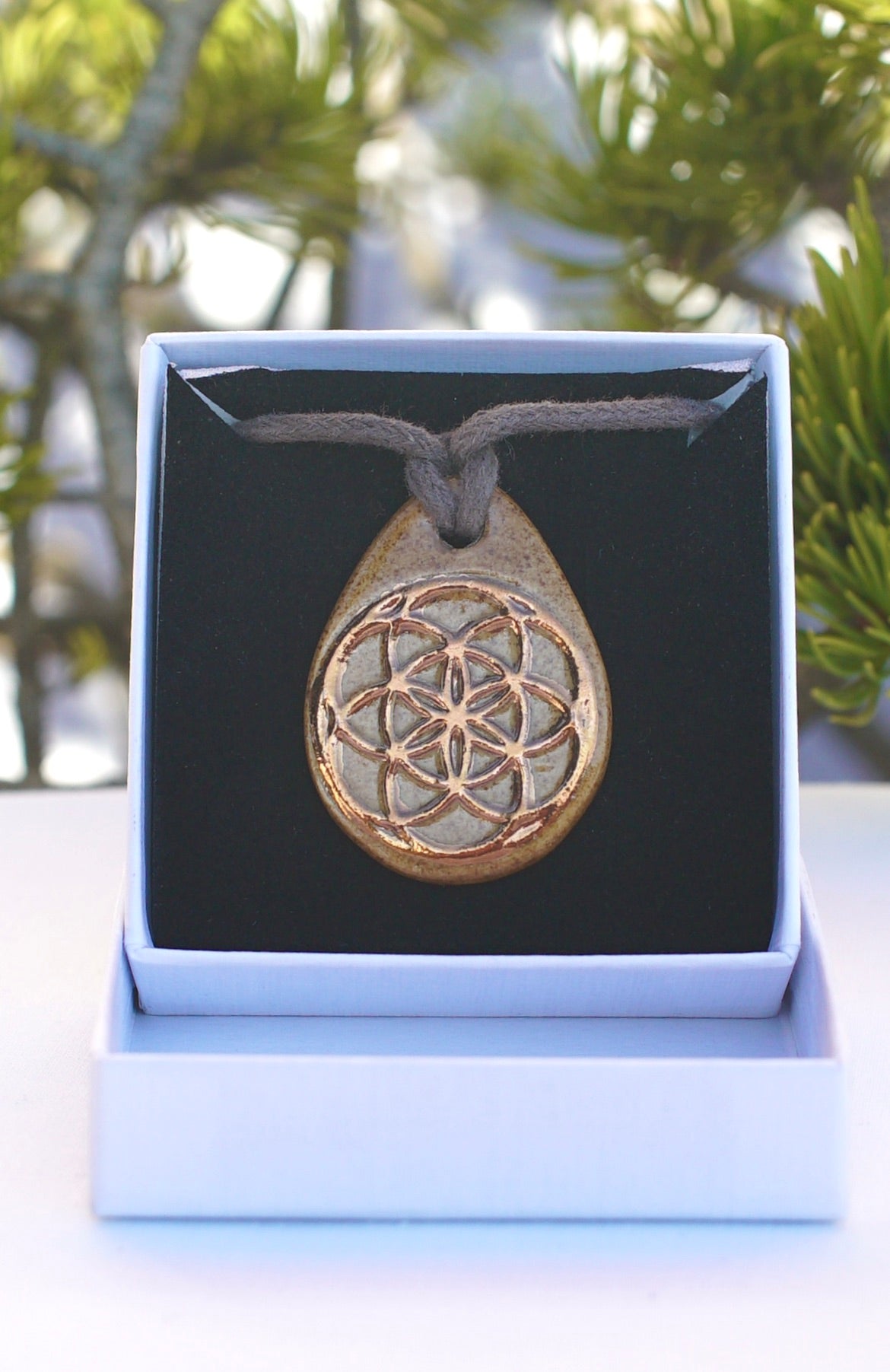 Seed of life and flower of life amulet in copper (precious metal)