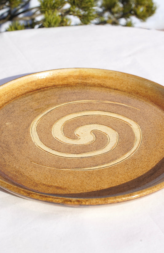 Plate spiral 24 carat gold