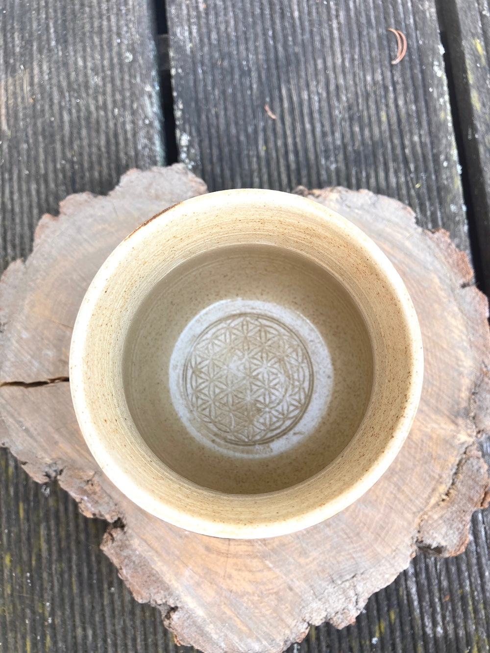 Mandala healing clay mug