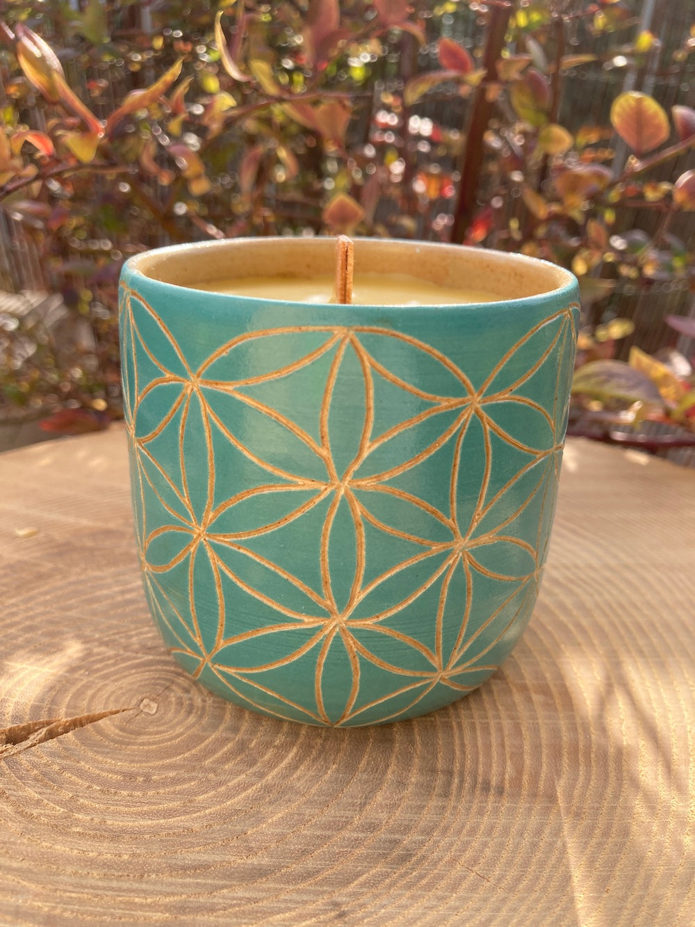 Candle jade flower of life